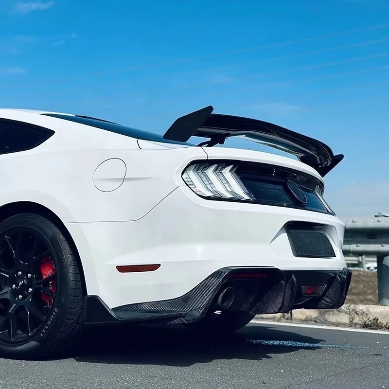 Carbon Fiber Body Kit for  Mustang 2018-2023 Front Lip Splitters Side Skirts Rear Diffuser